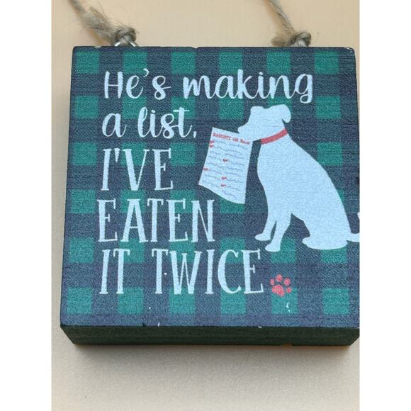 Sign, Wooden, He is making a list - Picture 1 of 3